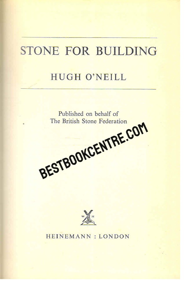 Stone for Building 1st edition