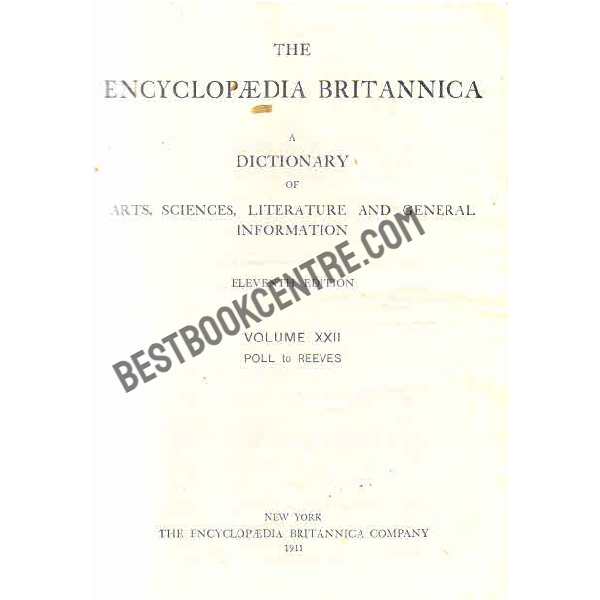 The Encyclopaedia Britannica Volume 22