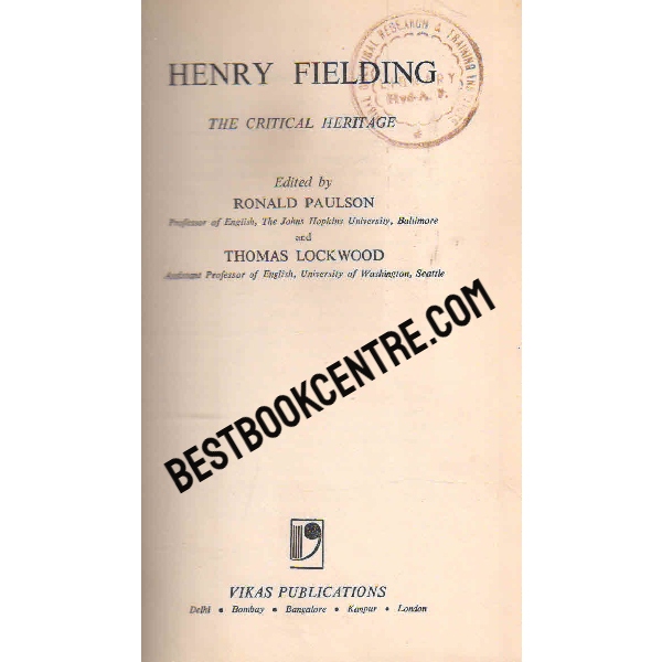 henry fielding The Critical Heritage 1st edition