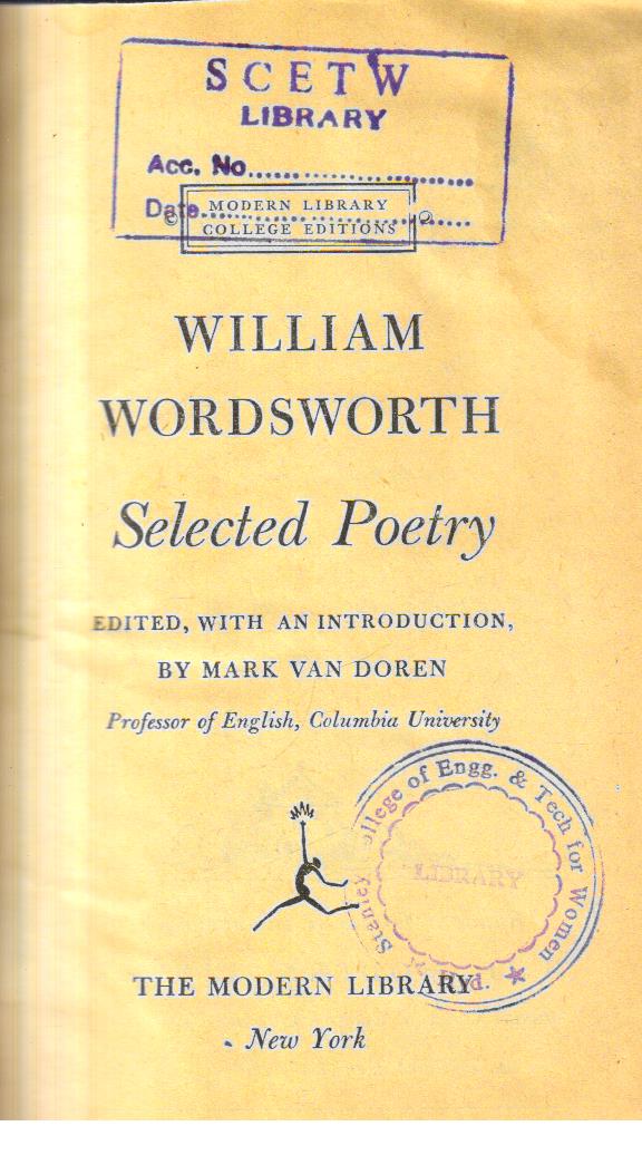 William Wordsworth Selected Poetry 