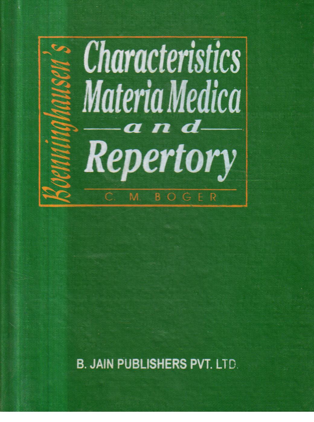 BoenningHausens  Characteristics Materia Medica and Repertory