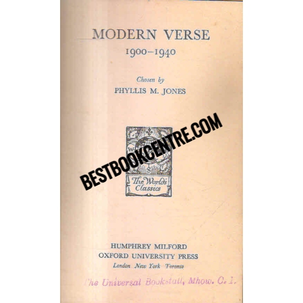 Modern verse 1900 1940