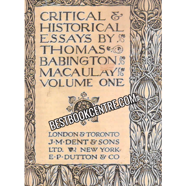 Critical and historical Essays volume 1 and 2 (2 books set)
