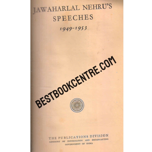 jawaharlal nehrus speeches 1949 1953 1st edition