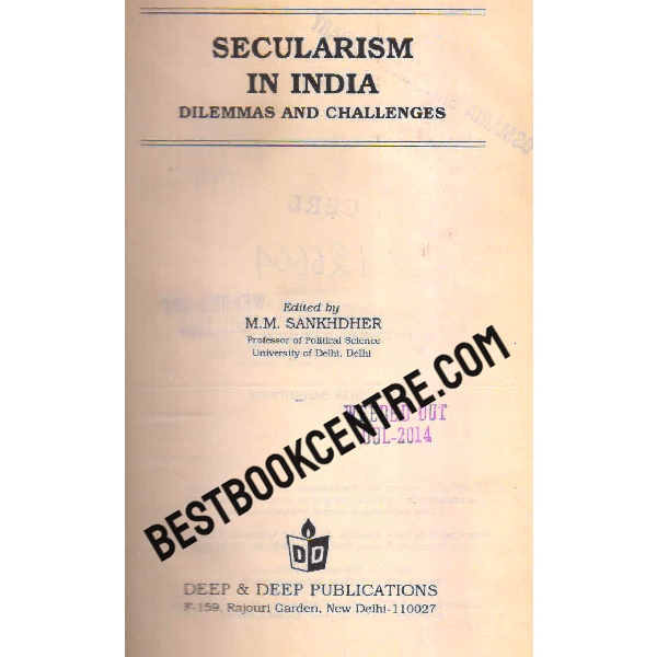 secularism in india Dilemmas and Challenges 1st edition