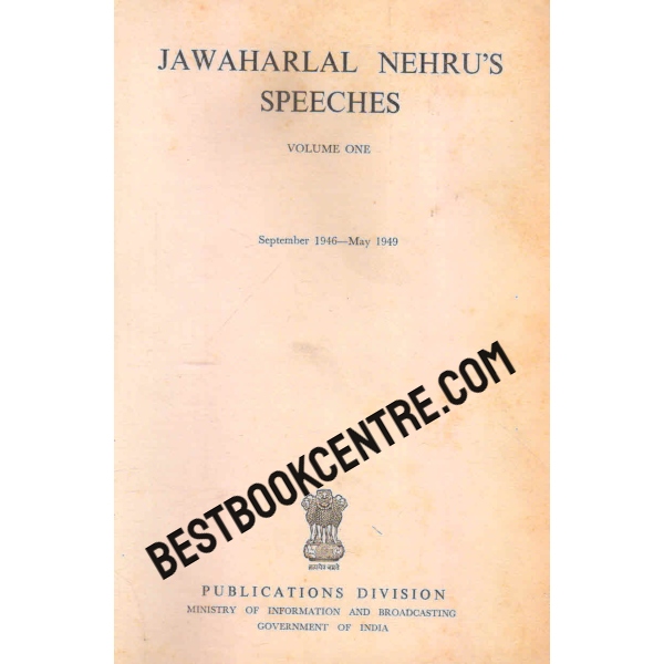 jawaharlal nehrus speeches volume one