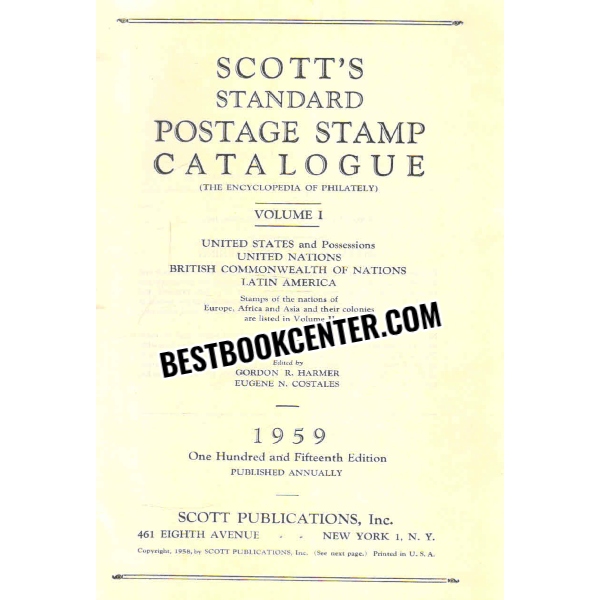 scotts standard postage stamp catalogue volume one