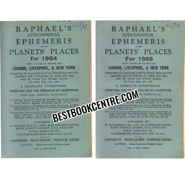 raphaels astronomical ephemeris in the planets places (46 to 55)