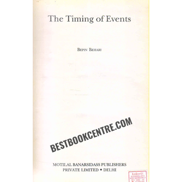 the timing of events 1st edition