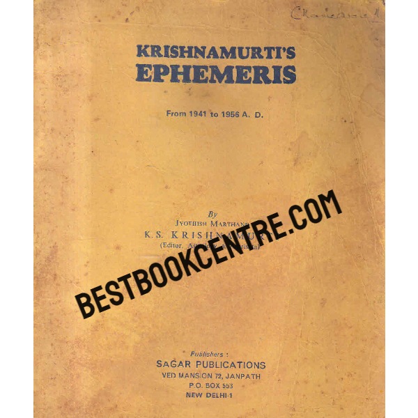 krishnamurtis ephemeris from 1941 to 1956 a d 1st edition