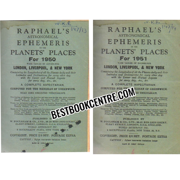 raphaels astronomical ephemeris in the planets places (46 to 55)