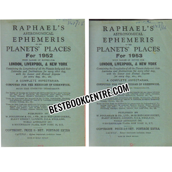 raphaels astronomical ephemeris in the planets places (46 to 55)