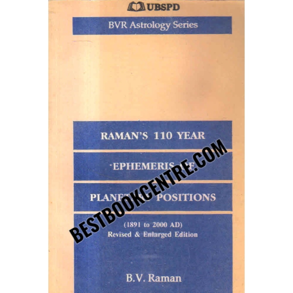 ramans 110year ephemeris of planetary positions 1891 to 2000 ad