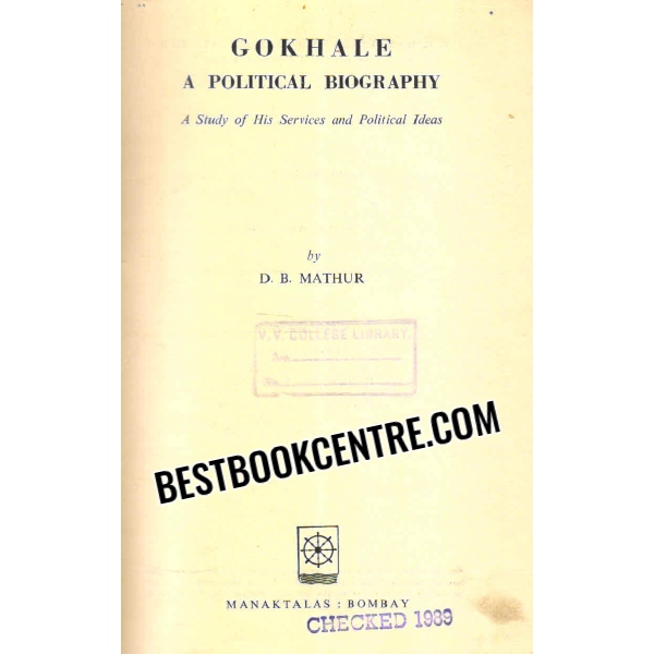 gokhale a political biography 1st edition