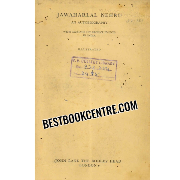 jawaharlal nehru an autobiography 1st edition