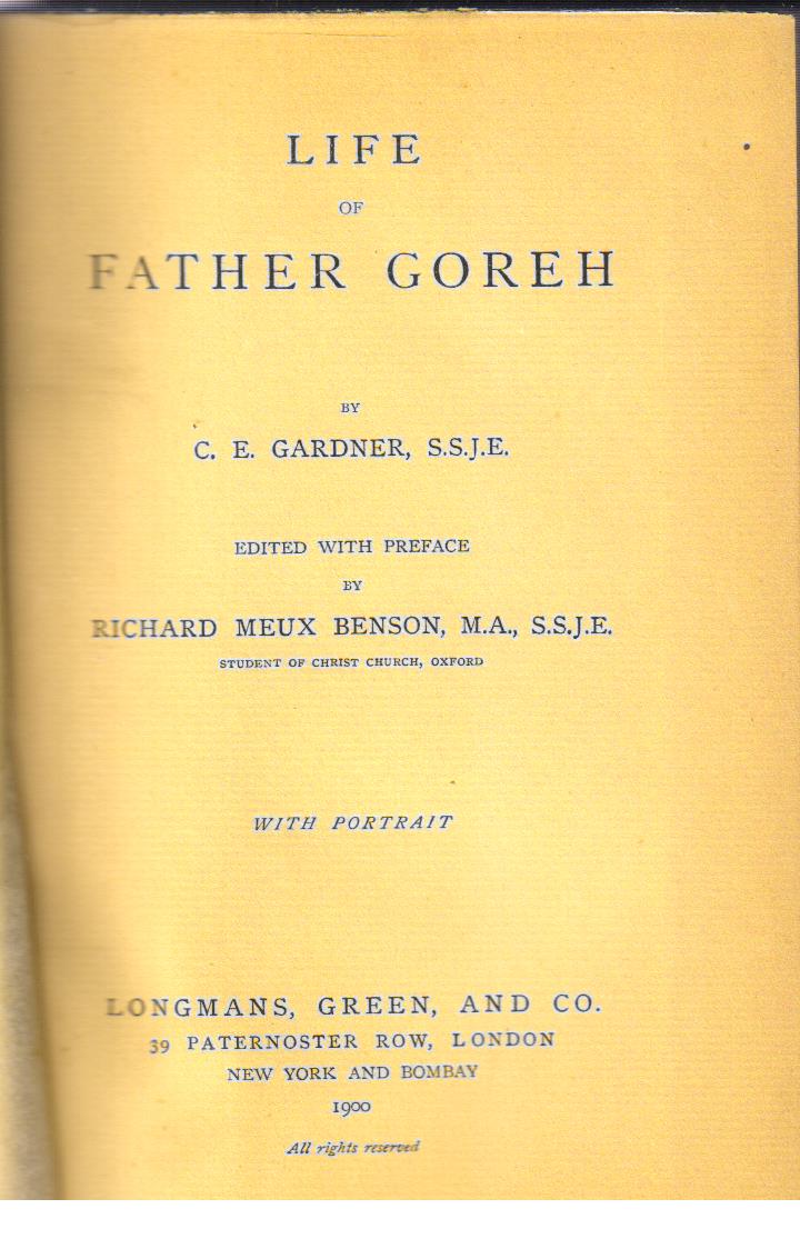 Life of Father Goreh 1st edition