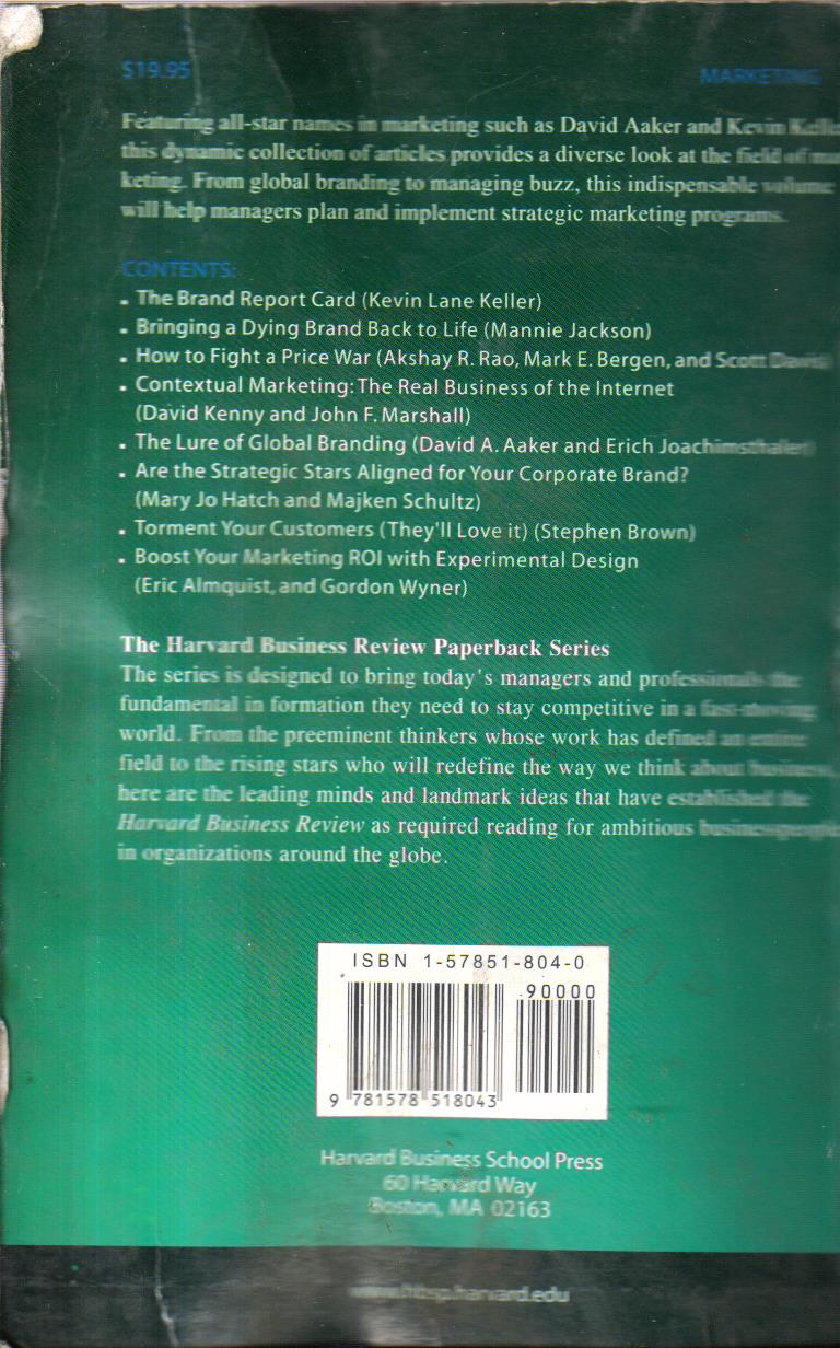 Harvard Business Review on Marketing
