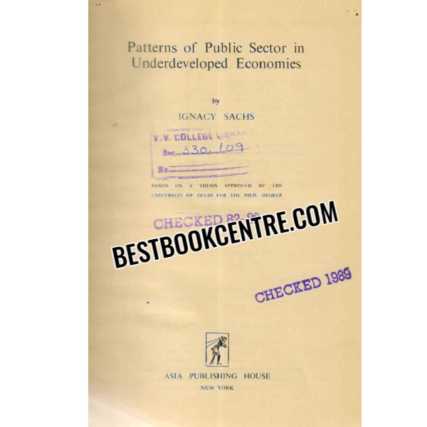 patterns of public sector in underdeveloped economies 1st edition