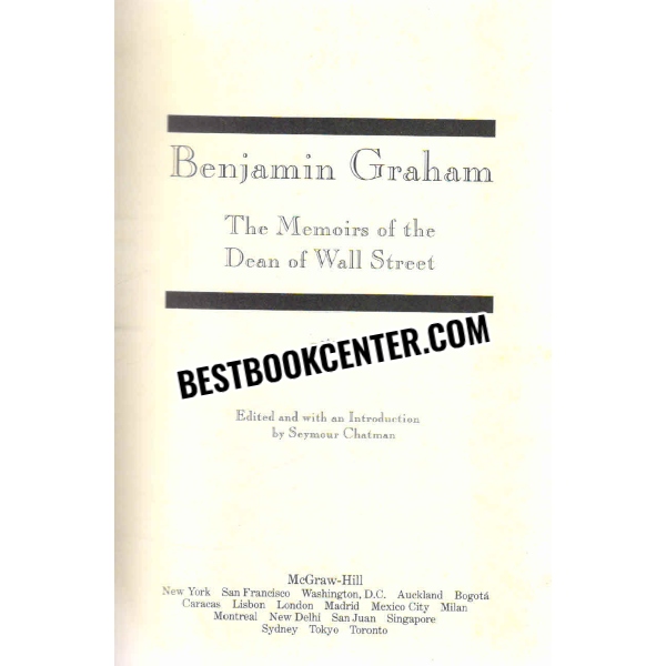 the memoirs of the dean of wall street 1st edition