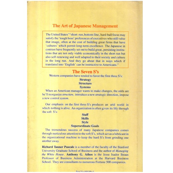 The Art of Japanese Management. 1st edition
