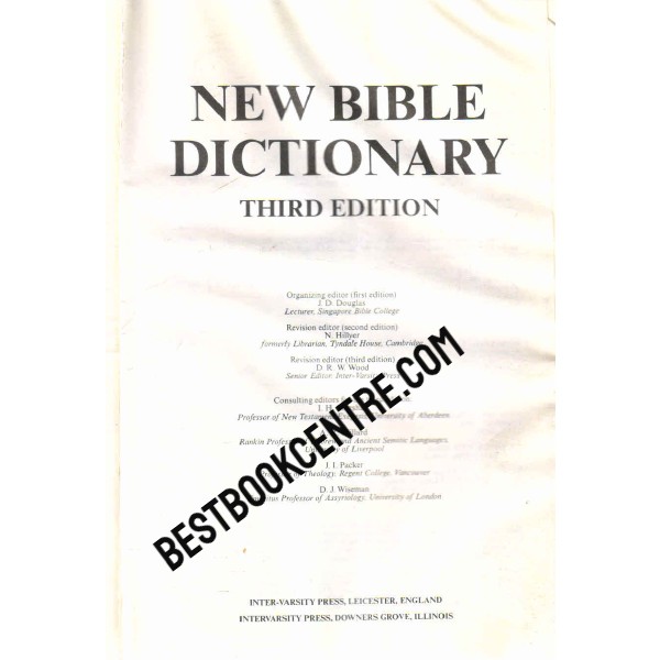 New Bible Dictionary Third Edition