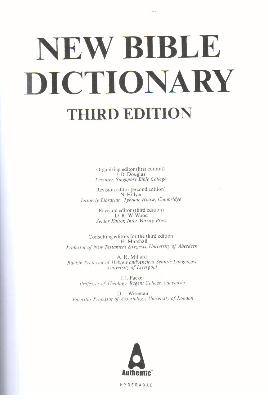 New Bible Dictionary Third Edition