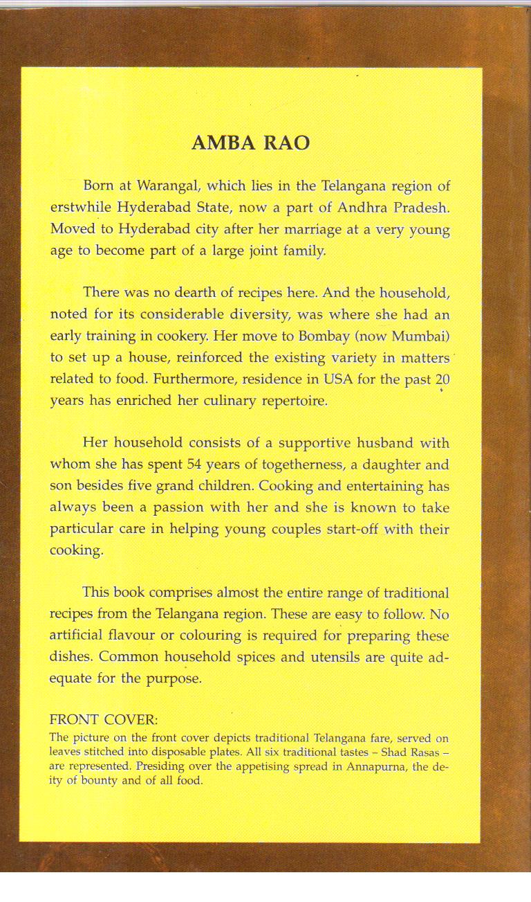 Vindu A taste of Telangana Recipes from India