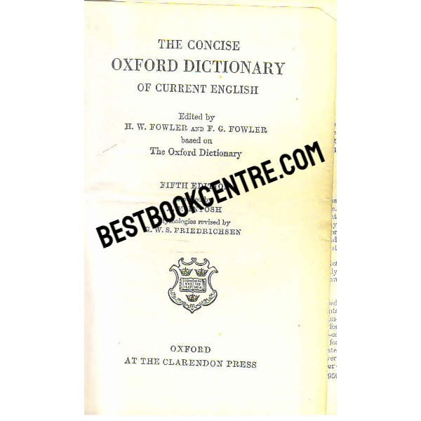 The Concise Oxford Dictionary of Current English