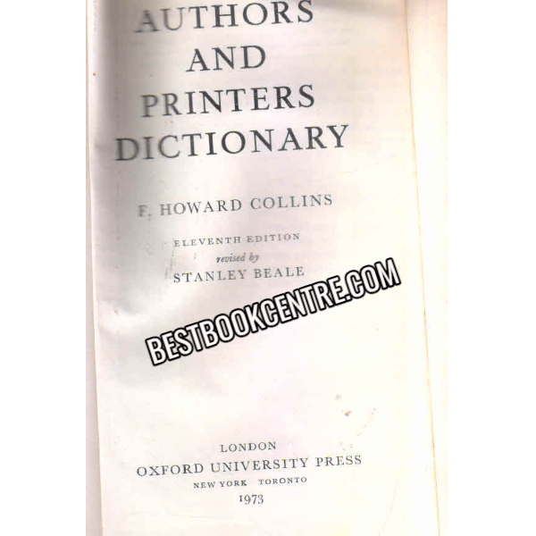 Authors and Printers dictionary  
