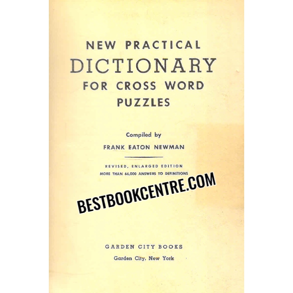 new practical dictionary for cross word puzzles 