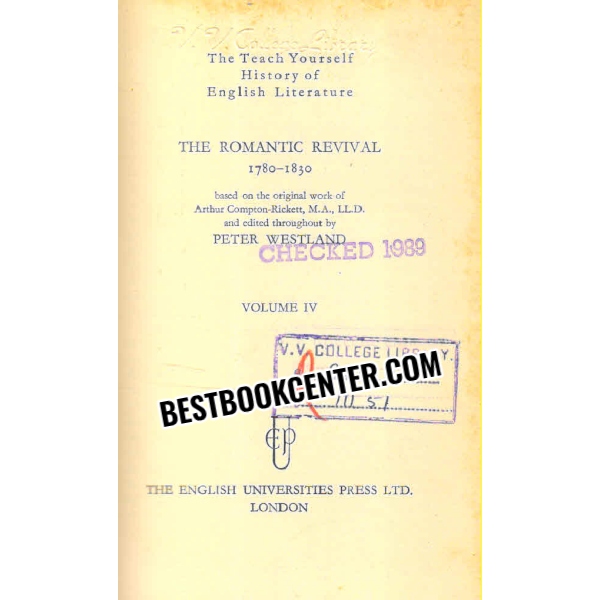 the teach yourself history of english literature volume two three and four 