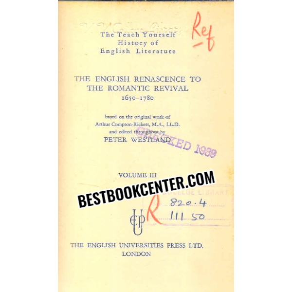 the teach yourself history of english literature volume two three and four 