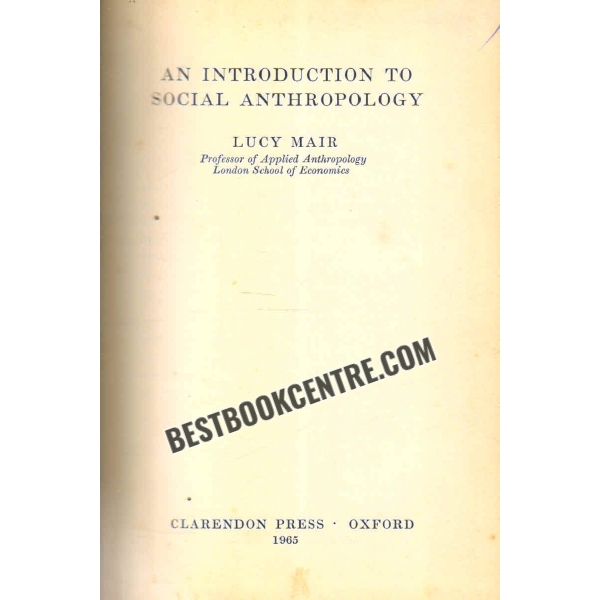 an introduction to social anthropology 