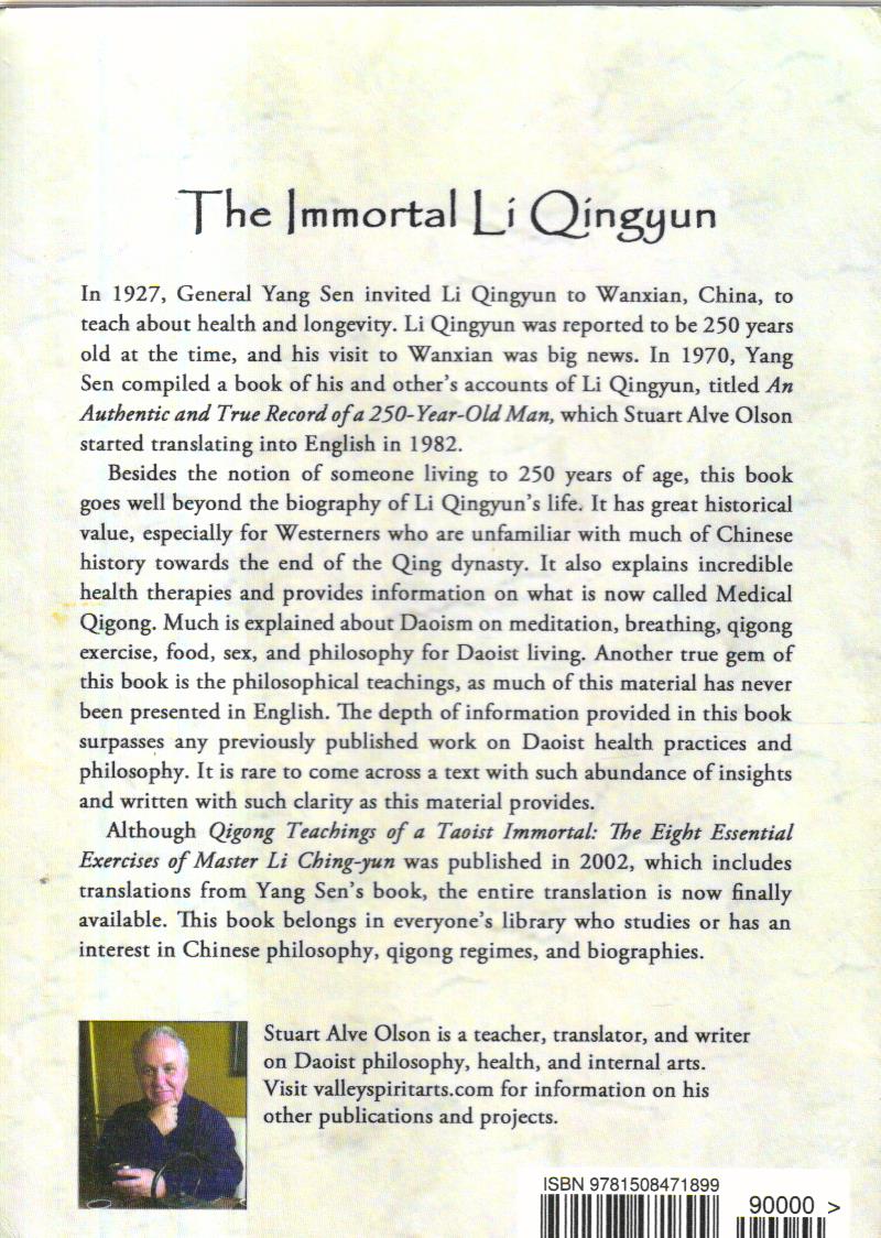 The Immortal true accounts of the 250 year old man li Qingyun.