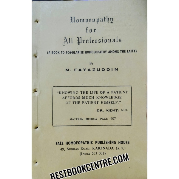 Homoeopathy for all professionals