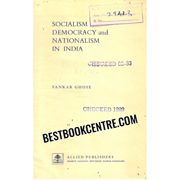 socialism democracy and nationalism in india 1st edition