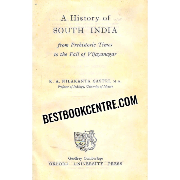 a history of south india 1st edition