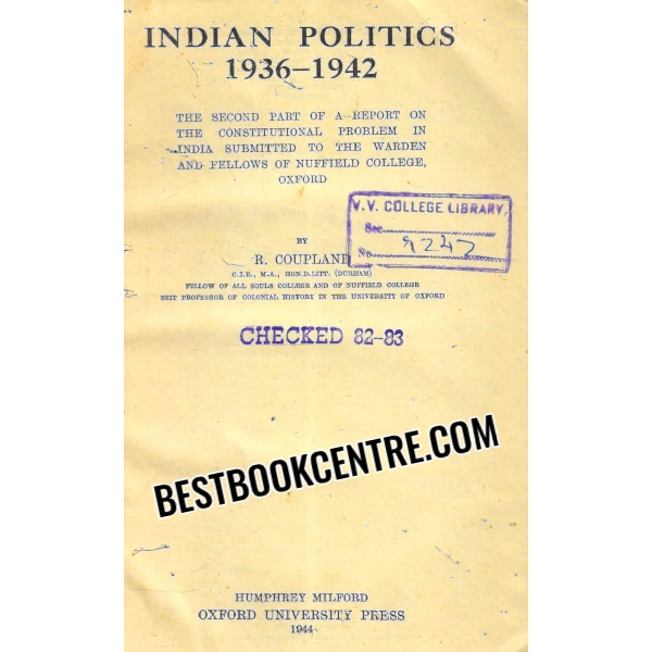 indian politics 1936 to 1942 1st edition