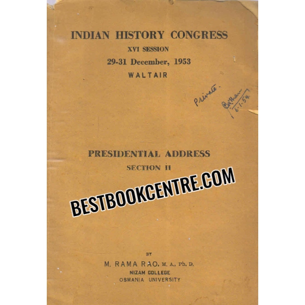 indian history congress presidential address section ii