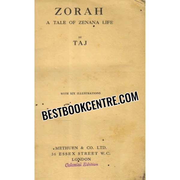 zorah a tale of zenana life 1st edition