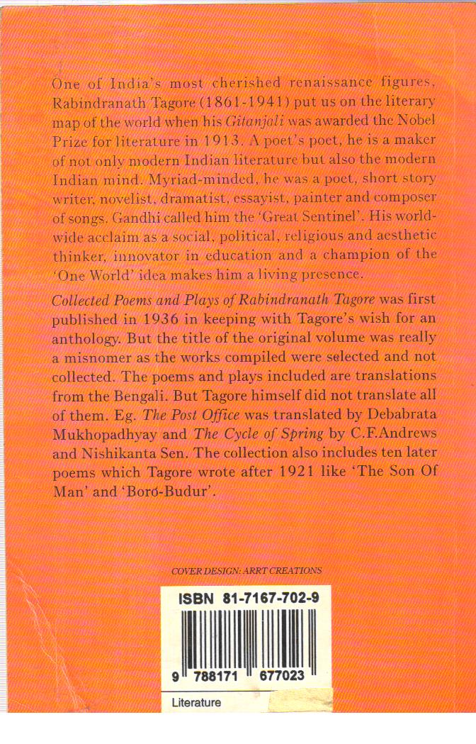 Collected Poems & Plays of Rabindranath Tagoe