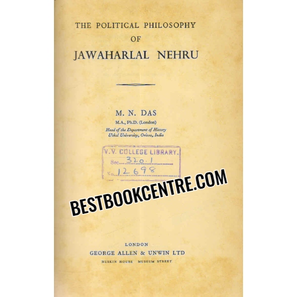 the political philosophy of jawaharlal nehru 1st edition