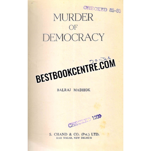 murder of democracy 1st edition