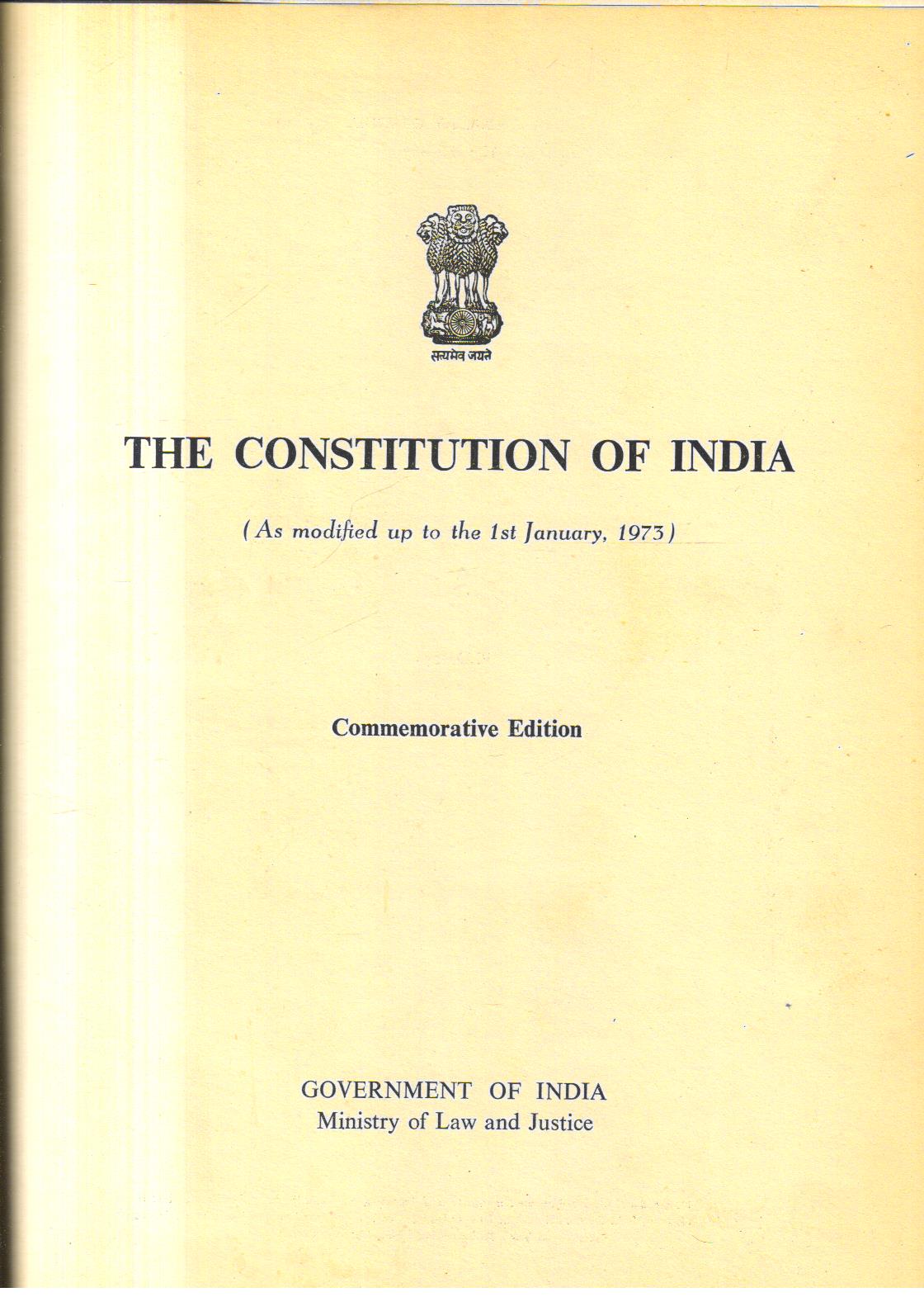 The Constitution of India (as modified up to the 1st January, 1973)