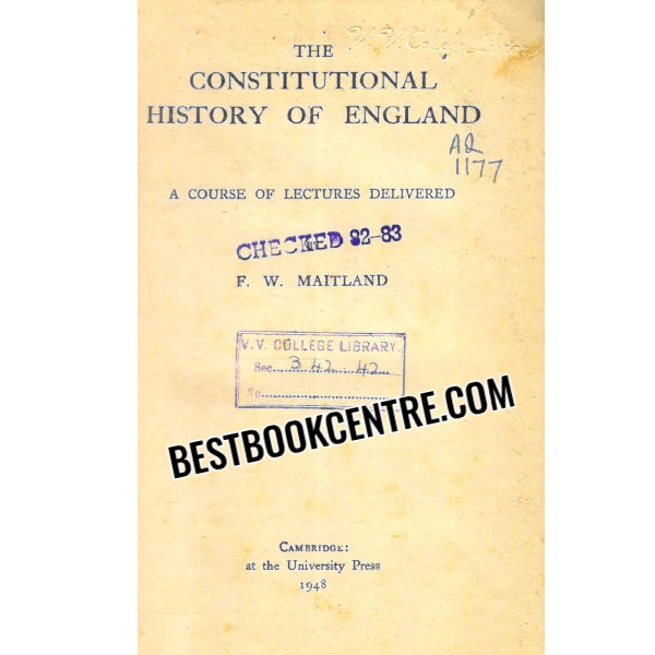 the constitutional history of england 1st edition reprint