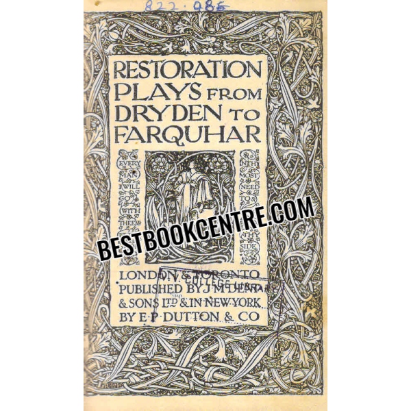restoration plays from dryden to farquhar