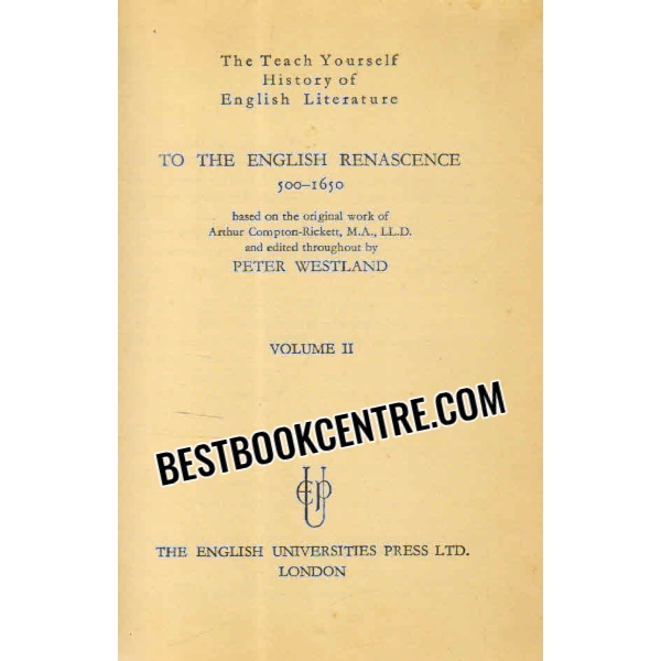 to the english renascence 500 to 1650 volume ii 