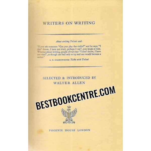 writers on writing 1st edition