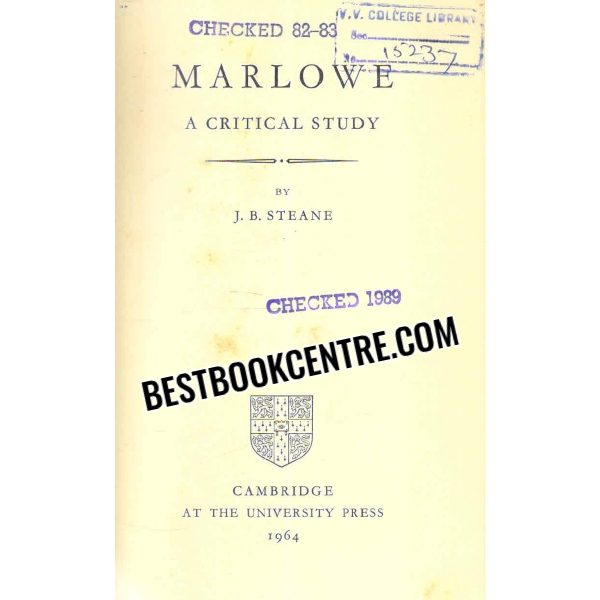 marlowe a critical study 1st edition