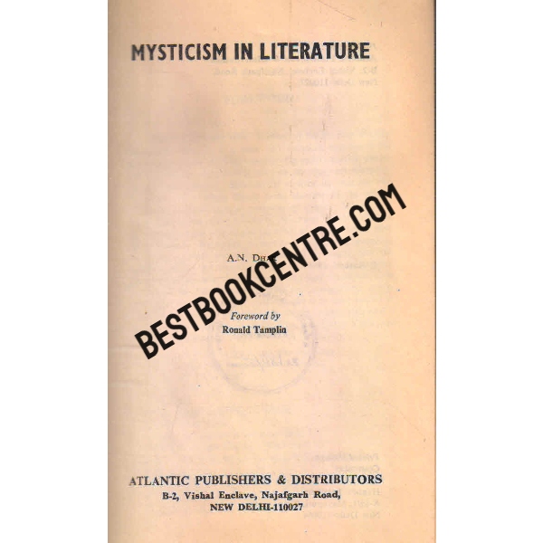mysticsm in literature 1st edition